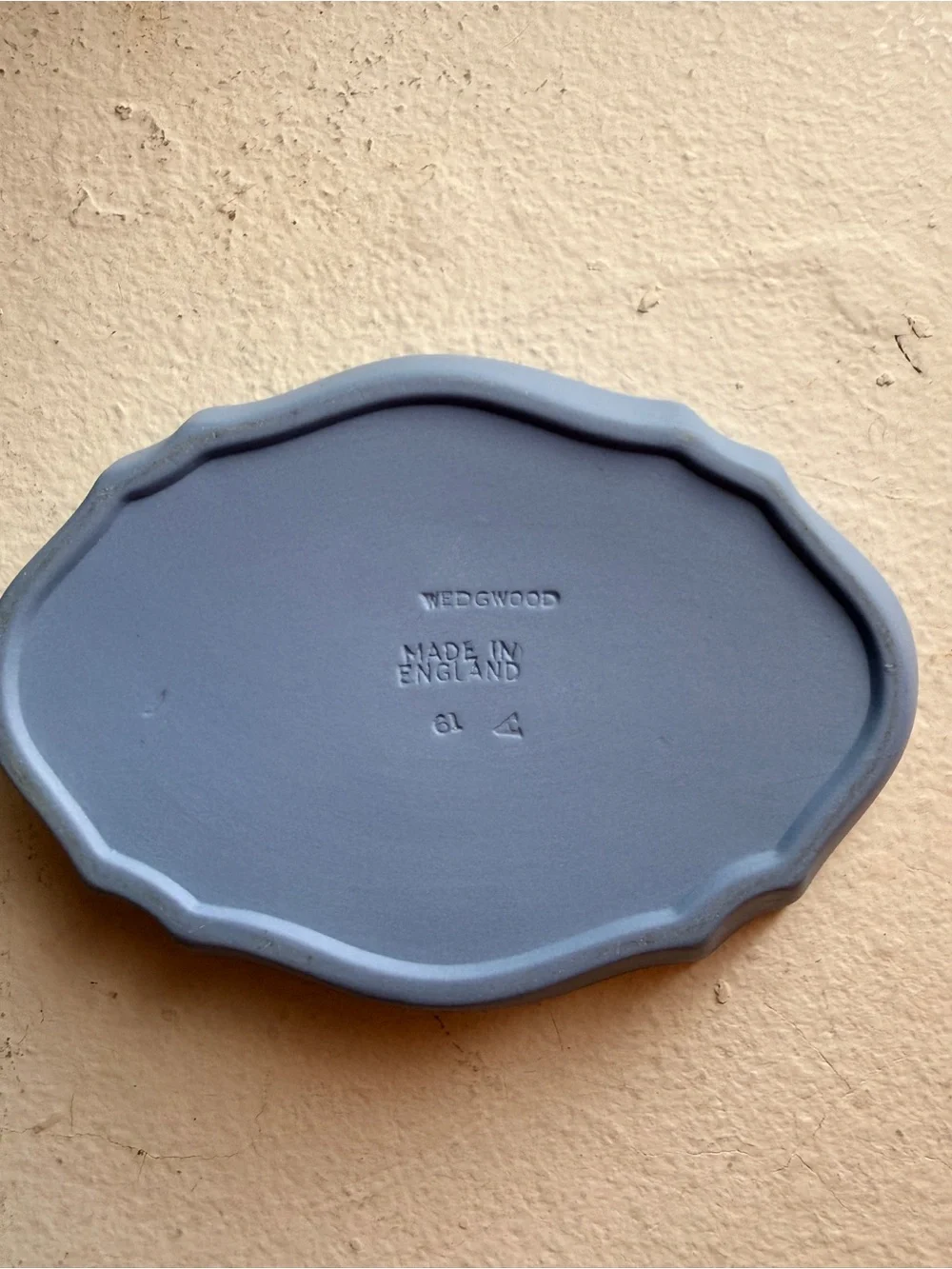 Wedgewood Blue Jasperware Cherub Oval Trinket Dish Made in England